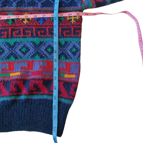 VTG Peruvian Connection Sweater M 100% Alpaca Bolivia Handmade Ethnic Geometric - Picture 11 of 12
